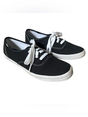 Keds Women's Champion Lace-Up - Black Canvas/White Sole Sz 7
